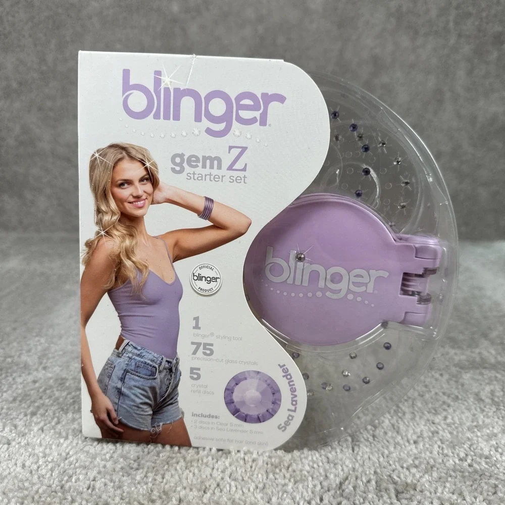 Blinger Gem Z Starter Set Styling Tool + 75 Precision Cut Crystals + Refills New